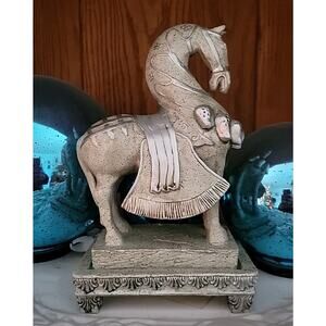 VINTAGE TANG DYNASTY GRANITE WAR HORSE STATUE PEDESTAL BASE